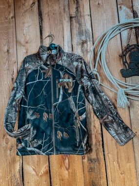 FXR Men's Camo Softshell Jacket - Black & Brown